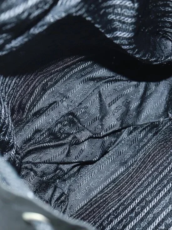 PRADA Backpack Nylon Black Silver Auth bs31873 - Picture 12 of 16